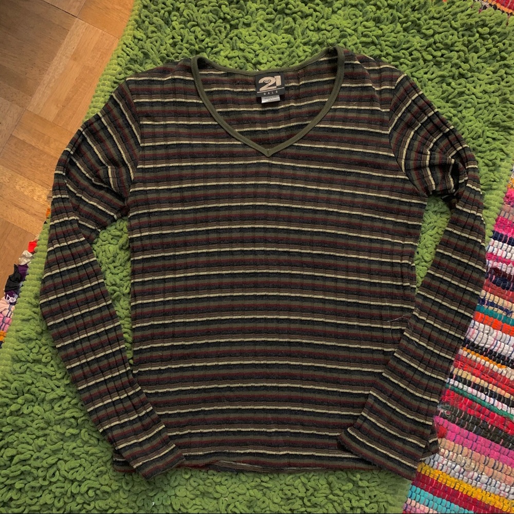 vintage rue 21 90’s striped top grunge